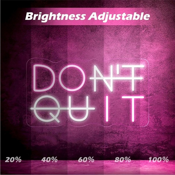 DON'T QUIT/DO IT Pink Cute Neon Sign Light Gym/Work Space/Man Cave/Dorm Decor - Picture 3 of 9